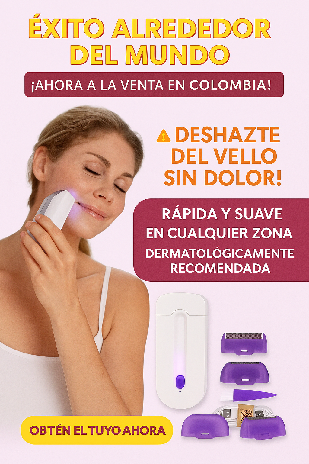 ¡DEPILADORA LÁSER PORTÁTIL! -  ¡DILE ADIOS AL VELLO SOBRANTE!